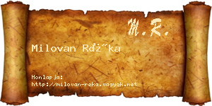 Milovan Réka névjegykártya